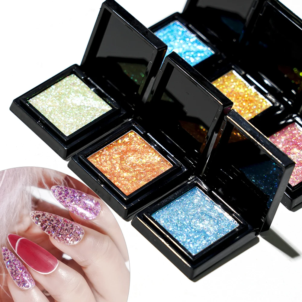 

12-Colors Broken Diamond UV Solid Glitter Nail Art Gel 3g Ultra-thin Chameleon Sequin Gel Polish 3D Dust Hybrid Decoration