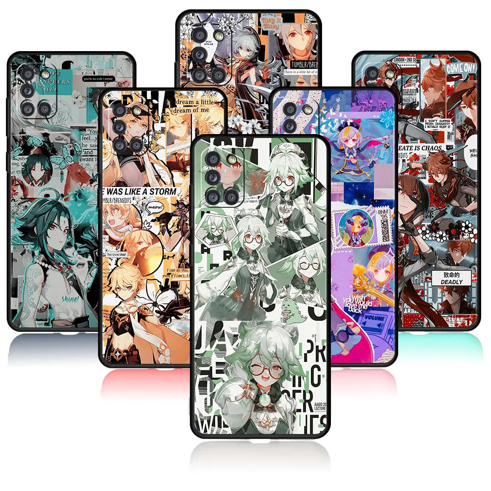 

Phone Funda Bag Casing For Samsung A52 A51 A72 A71 A21s A41 A02s A32 4G A12 A31 A03s A52s 5G A33 A53 Hot Anime Genshin Impact