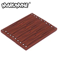 marumine 20pcs wooden floor build brick accessories tile 1x6 with wood grain pattern 6636 pb13 city house moc building blocks