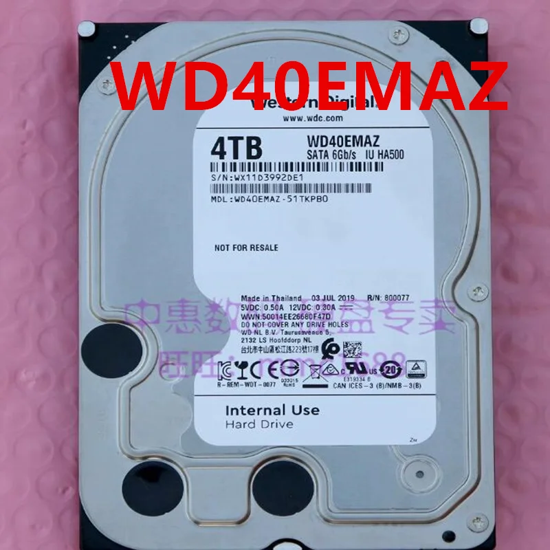 

Original 90% New Hard Disk For WD 4TB SATA 3.5" 5400RPM 128MB Desktop HDD For WD40EMAZ