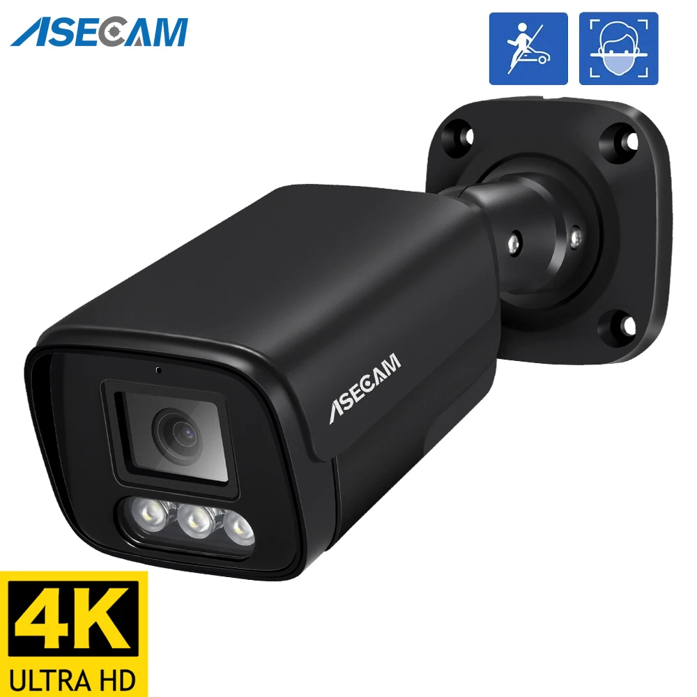 

ASECAM 8МП 4К IP камера видеонаблюдения чёрная