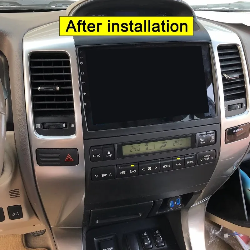 Фото Панель-рамка для установки 2-DIN Android автомагнитолы в Toyota Prado 120 и Lexus GX470 2002-2009 годов №3
