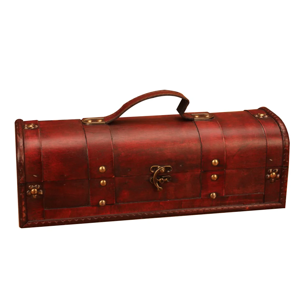 

1Pc Wine Wrapping Box Vintage Wine Packing Box Retro Storage Container Wood Box