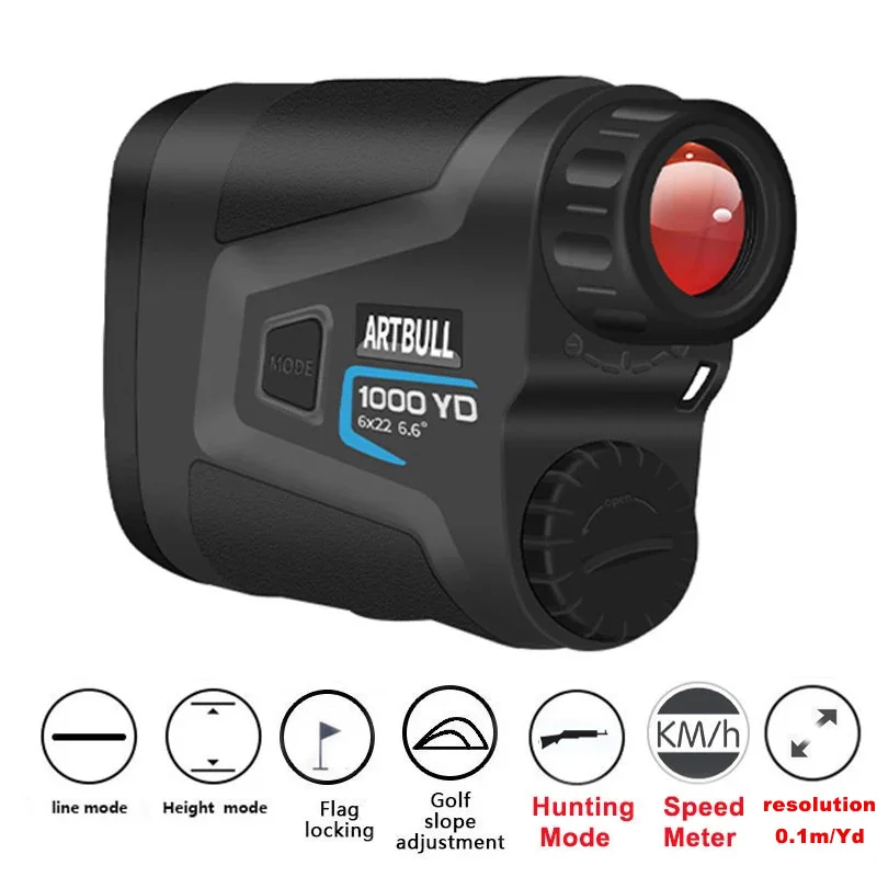 ARTBULL Laser Rangefinder for Hunting 1000m 650m Slope Flag-Lock slope pin Golf rangefinder Telescope Distance meter |