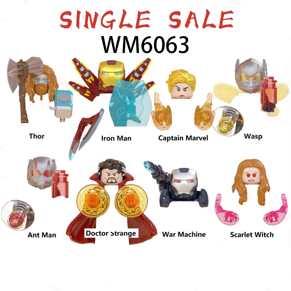 Миниатюрная экшн-фигурка серии героев фильмов WM6063 WM721 Rron Machine недорогие блочные