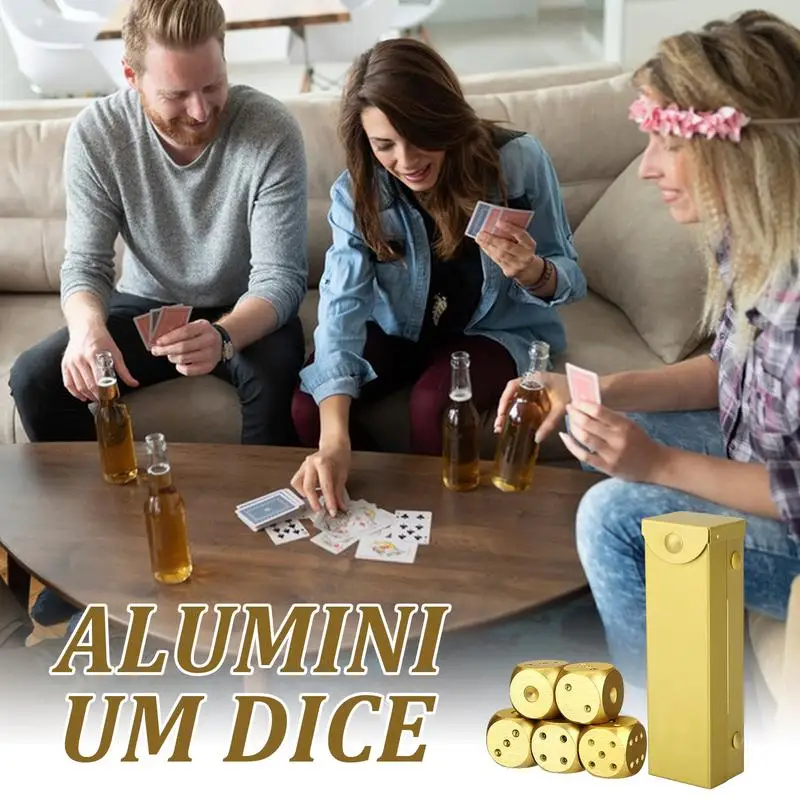 Металлические игральные кости твердый Металлический Набор игральных костей