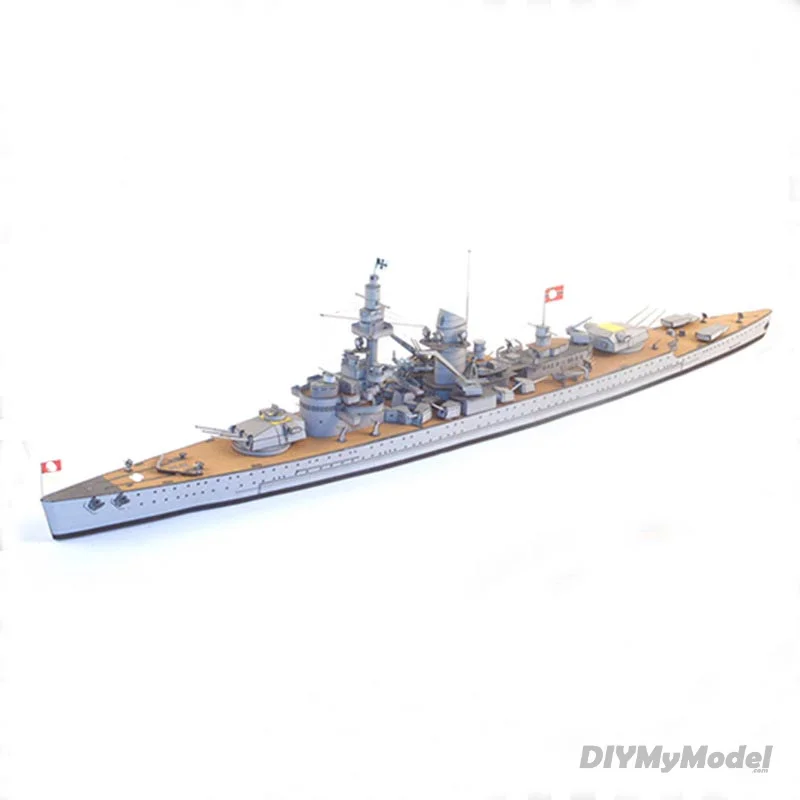 Бумажная модель DIYMyModeI немецкий боевой корабль люзов Φ 1:400 руководство сделай сам