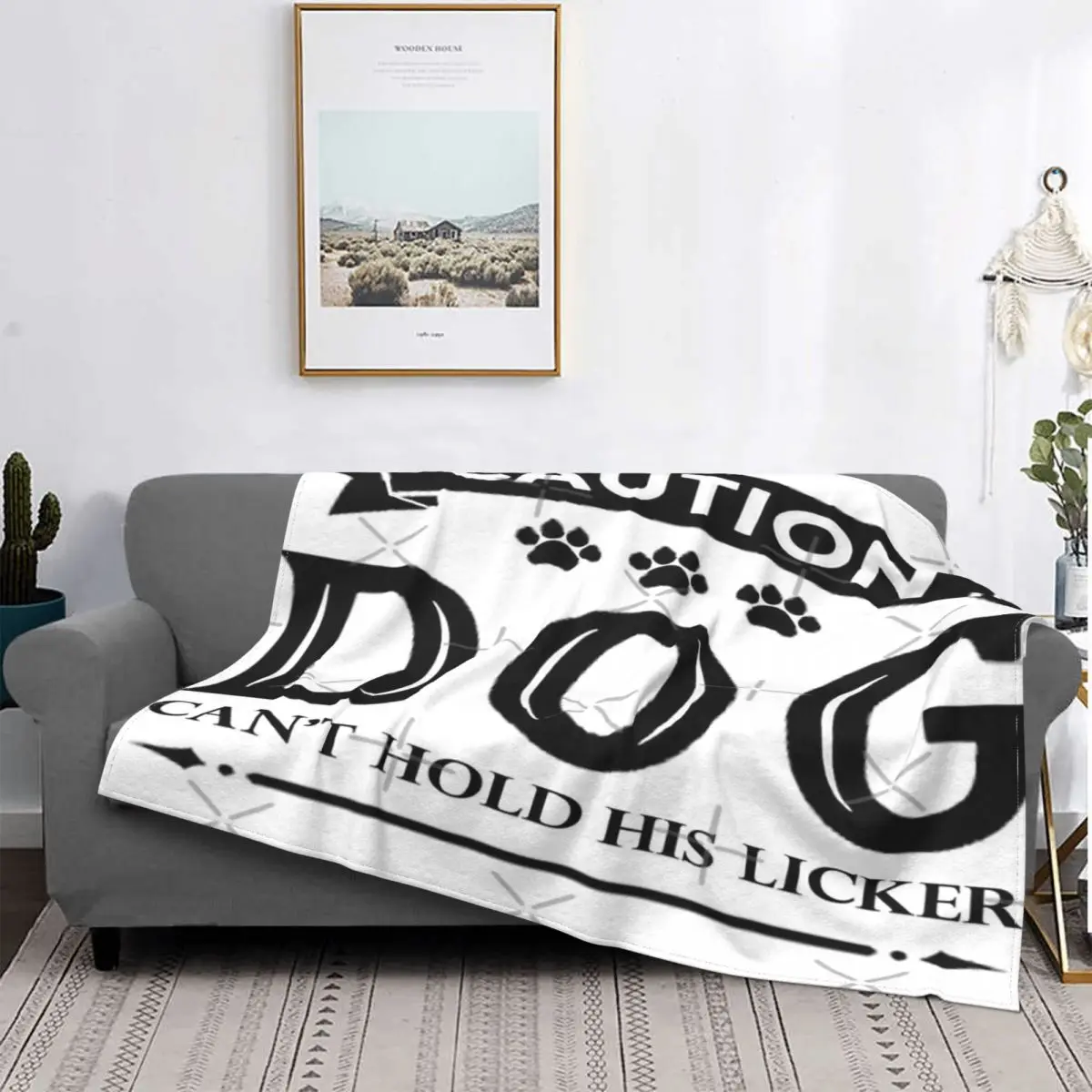 

Manta de felpa con capucha para cama, colcha a cuadros con estampado de perro no puede sujetar su Licker, de Anime