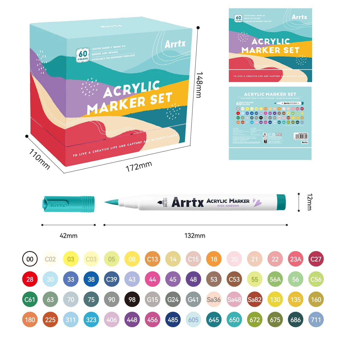 

Маркеры Arrtx 60 цветов