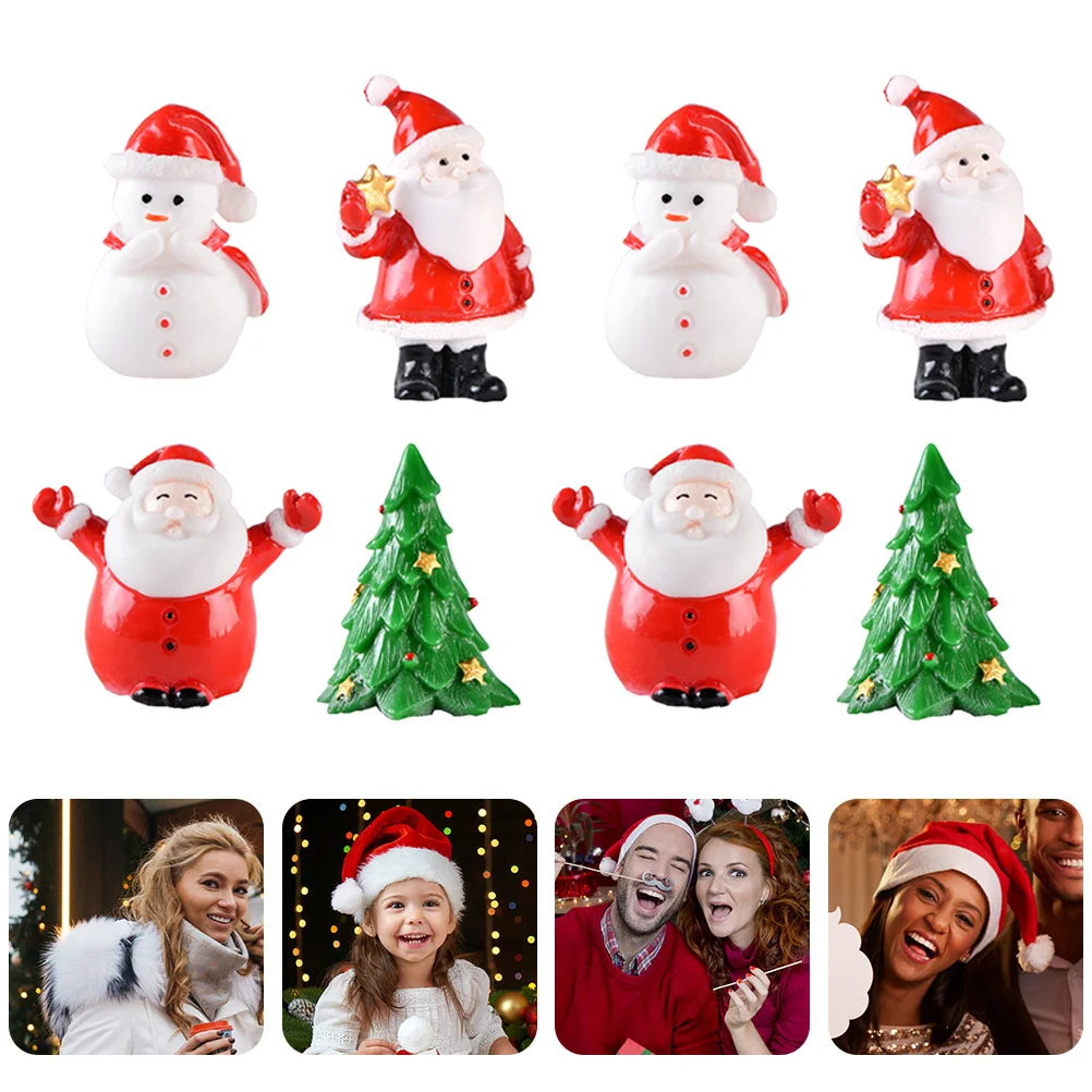 

Christmas Miniature Mini Figurines Resin Figurine Ornament Miniatures Tableornaments Micro Snowman Treeparty Landscape