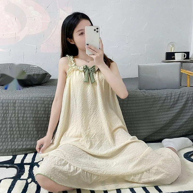 Summer Sleepshirt for Women Sleeveless Losse Long Home Clothes Nightie for Women Nightgowns Cute Sweet Night Dress for Sleeping