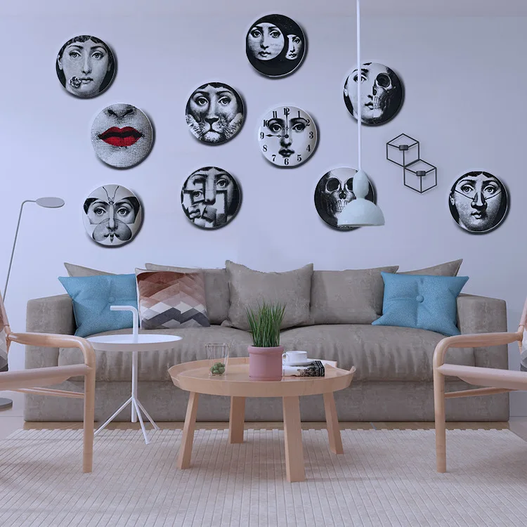 

8 Inch Decorative Hanging Plate Wall Decoration Dining Room Ornaments Italian Famous Style Ceramic Art Modern Creative Plate
