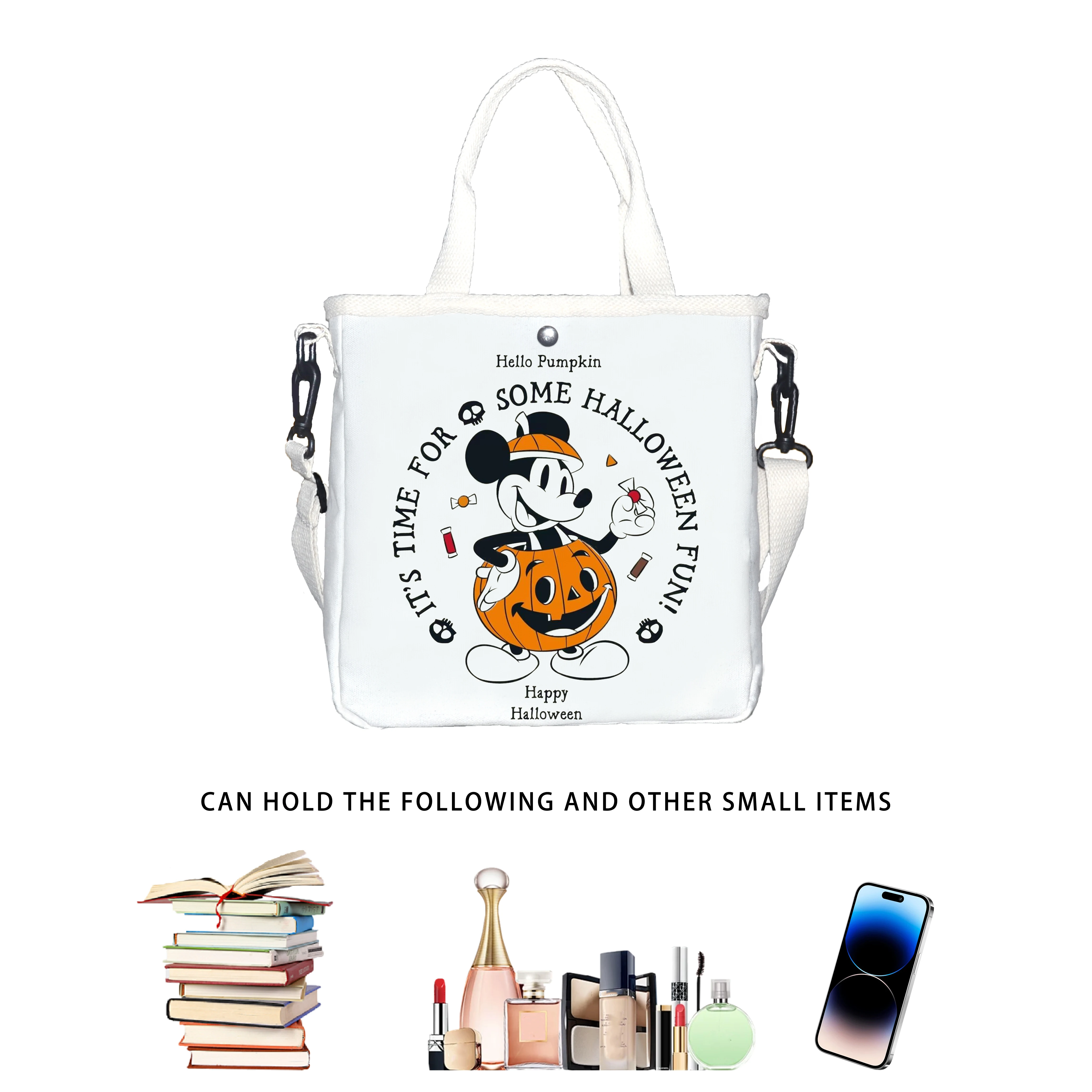 Сумка на плечо с изображением тыквы и Микки женская подходит для повседневного