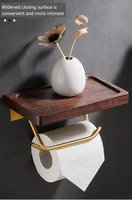 solid wood black walnut golden paper towel holder toilet roll holder for mobile phones to increase boldness and durability