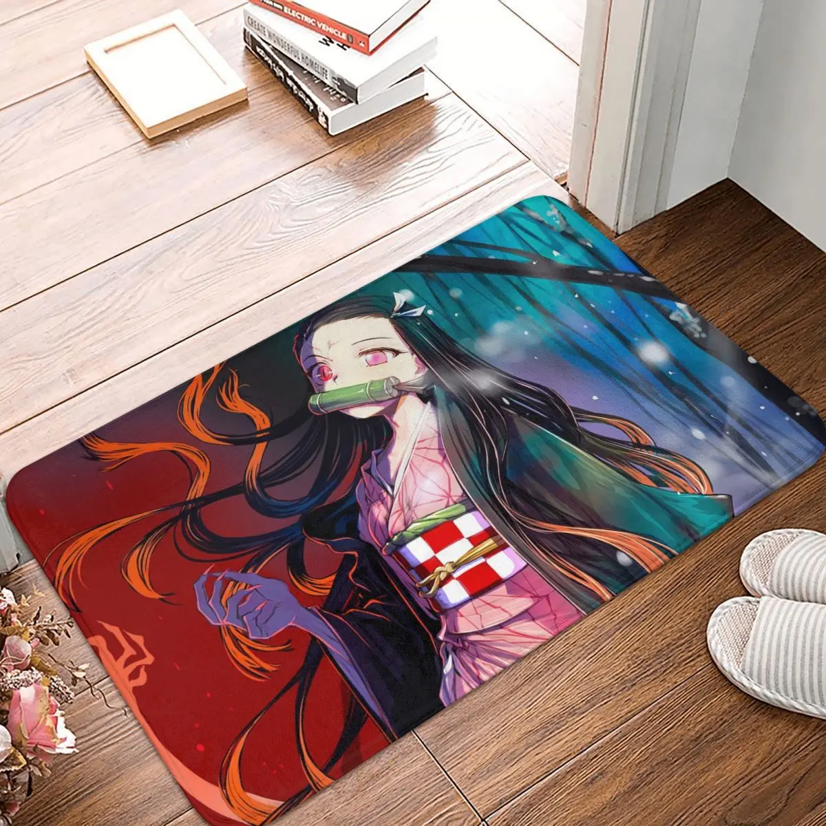 

Demon Slayer Kimetsu no Yaiba Anime Non-slip Doormat Bath Mat Nezuko Floor Carpet Welcome Rug Home Decorative