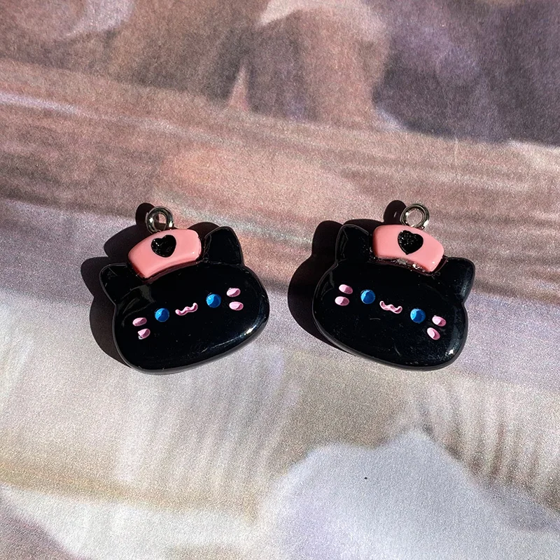 10 шт./упак. подвески из смолы с рисунком медсестры и кота милый кулон котенком для