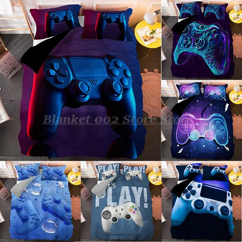 

Teens Gamer Duvet Cover for Kids Boys Girls Gamepad Printed 2/3Pcs and Pillow Case Bedding Sets EU/US/AU/UK