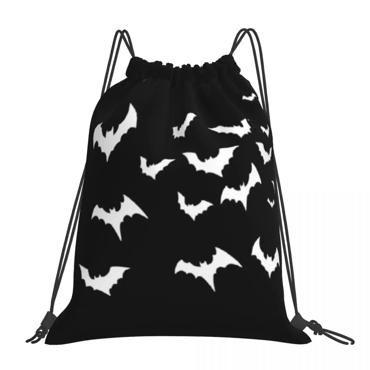 

Black And White Bats Backpacks Multi-function Portable Drawstring Bags Drawstring Bundle Pocket Shoes Bag Book Bags For School