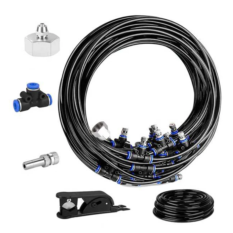 

Water Spray Kit Garden Nebulizer Outdoor Misting System Watering Irrigation For Greenhouse/Garden 15M