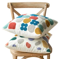 ins wind cotton towel embroidered cushion geometric pattern pillow case with core car lumbar pillow lumbar sofa pillow