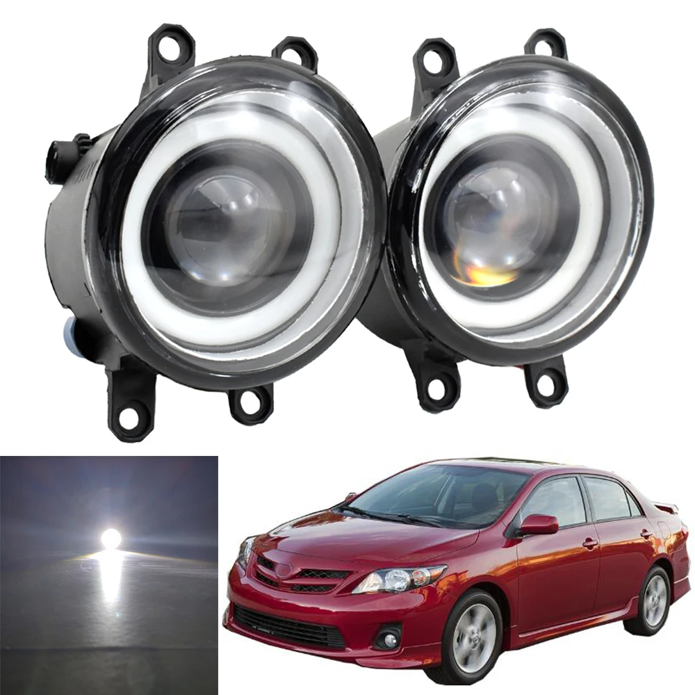 2PCS For Toyota Corolla 2007 2008 2009 2010-2015 Car H11 LED Fog Light Angel Eye DRL Daytime Running 30W 3000LM White 12V - купить по