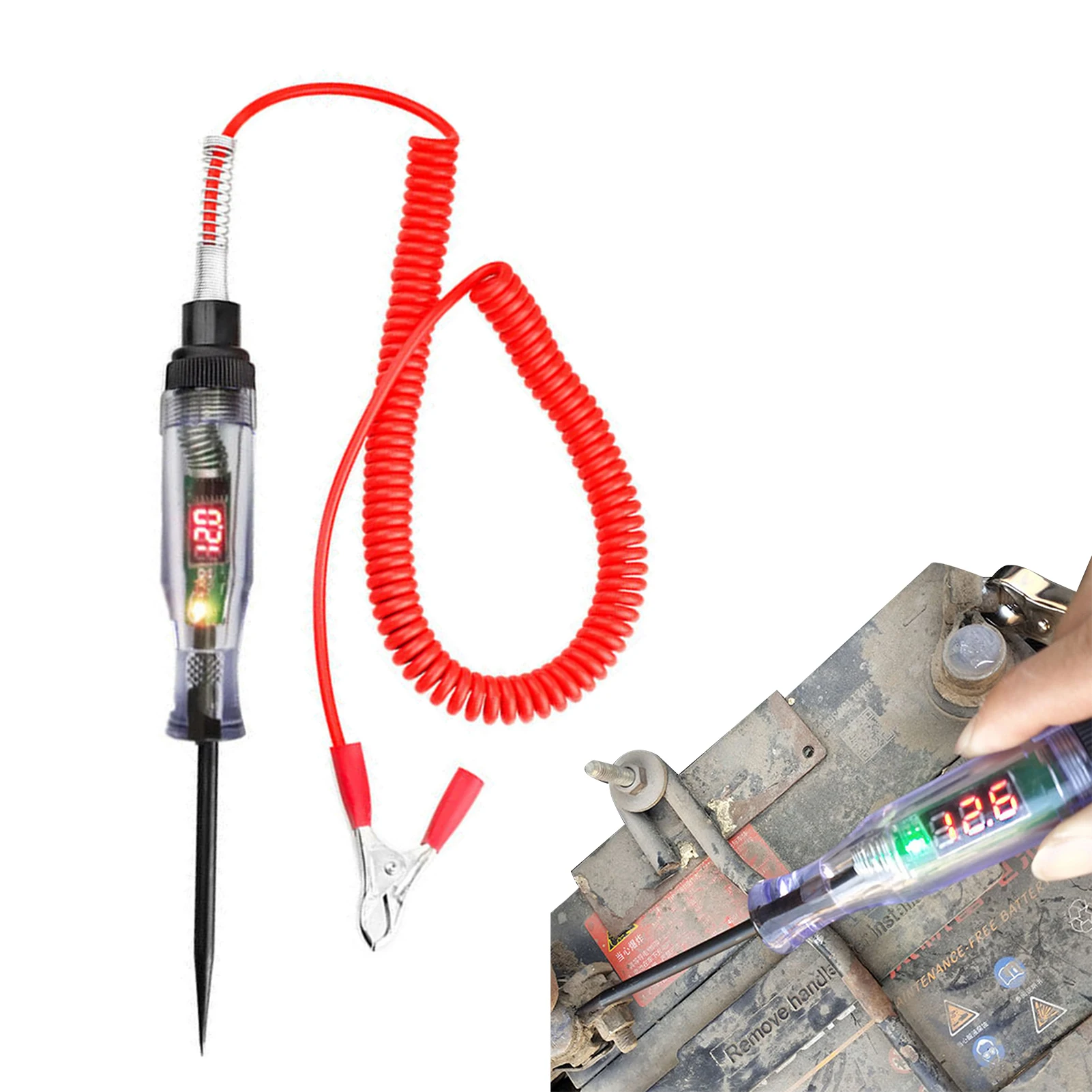 

3V To 70V Voltage Tester Pen Heavy Duty Voltage Tester Pen With LED Digital Display Fuse Tester For Car/Vehicles Professional