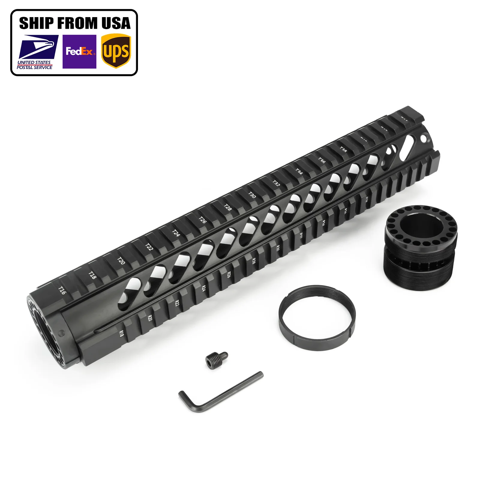 

12"L Super Slim Mlok Handguard AR15 Picatinny Quad Rail Aluminum Barrel Nut Free Float Airsoft Scope Mount Accessories M4 M16