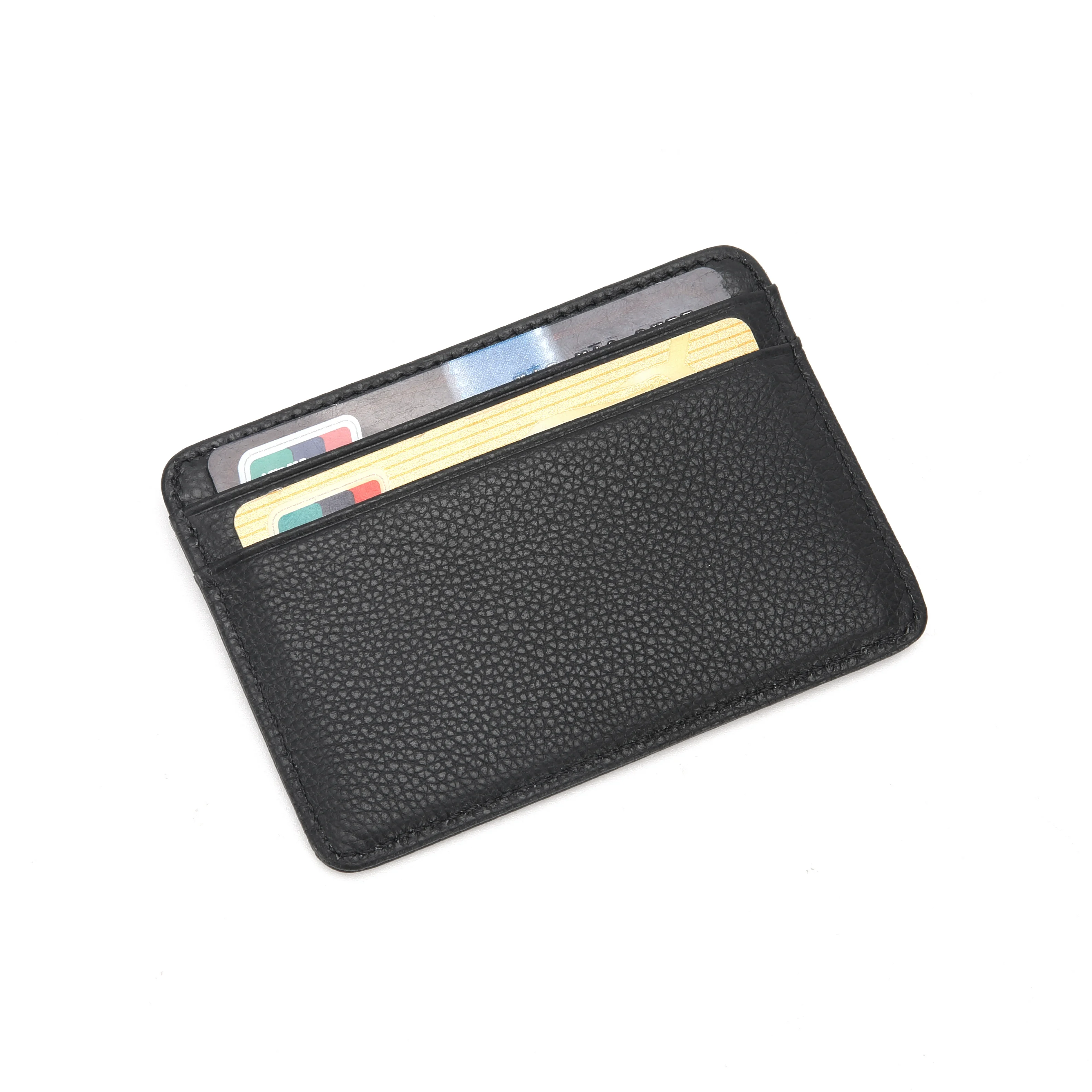 

New 100% Sheepskin Genuine Leather Credit Case Mini ID Card Holder Small Purse For Man Slim Men's Wallet Cardholder