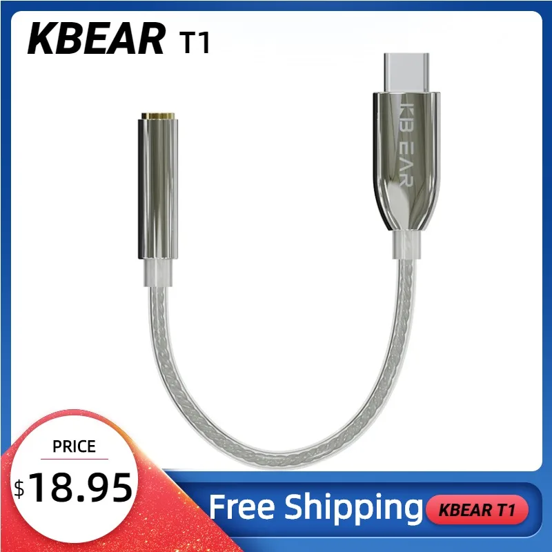 

Адаптер для наушников KBEAR T1, 3,5 мм, Lightning, 3,5 мм