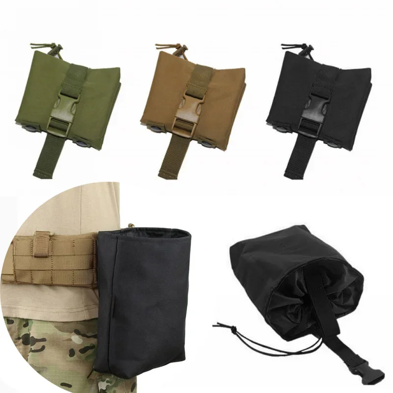 

Folding Tactical Molle Magazine Dump Drop Pouch Foldable Utility Recovery Mag Holster Airsoft Gun Ammo EDC Bag For Hunting