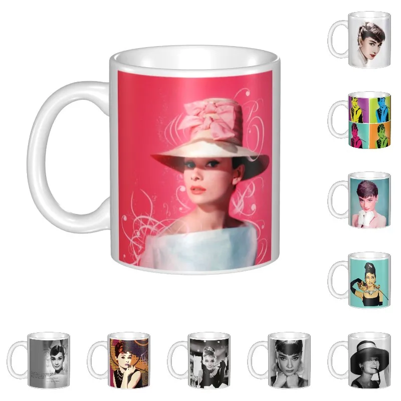 

Персонализированная кофейная кружка Одри Хепберн на заказ, зеркальные чашки для чая и молока, мужские и женские уличные рабочие кружки