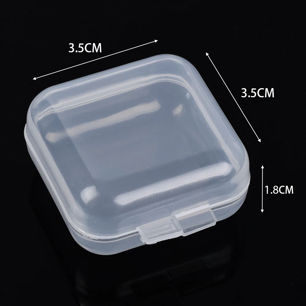 

6Pcs 3.5*3.5*1.8cm Mini Clear Plastic Storage Box Container with Lids Empty Hinged Boxes for Beads DIY Craft Jewelry Making