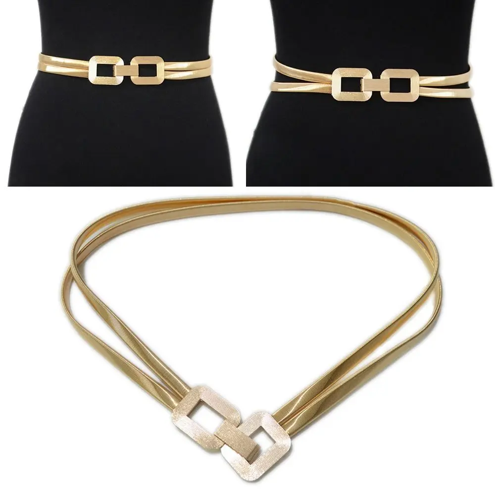 

Модный Эластичный Элегантный тонкий узкий пояс для женщин, женский пояс, металлический эластичный пояс, пояс на талию