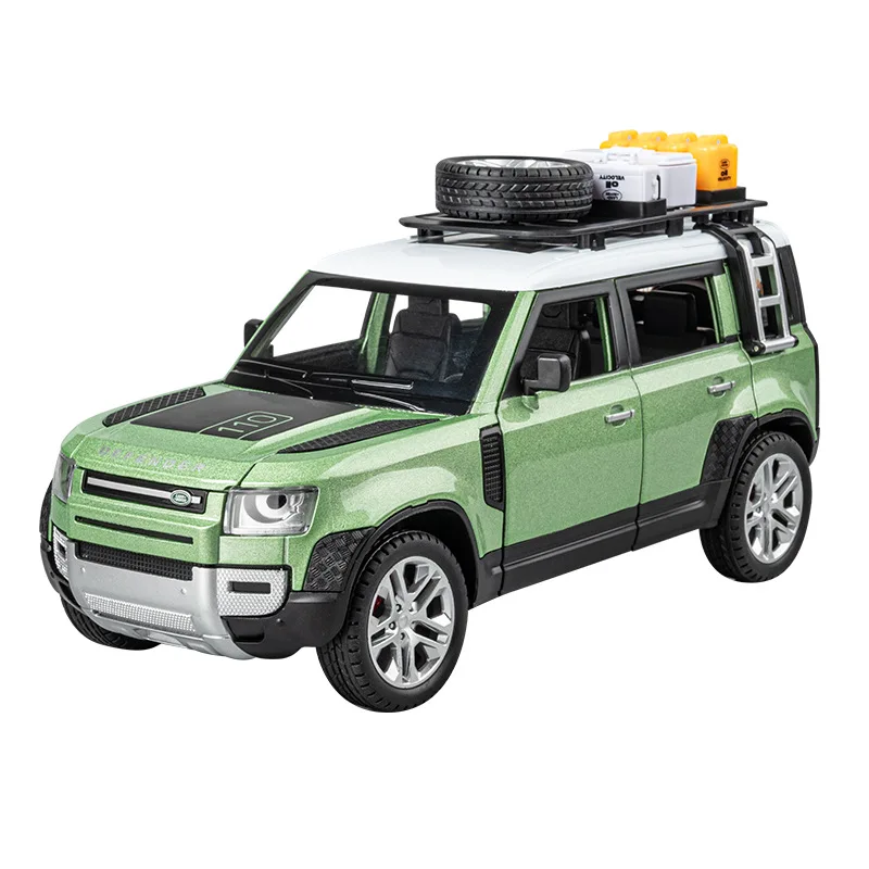 

1:24 Scale City ORV Land Defender Rovers 110 Pull Back Vehicle Metal Model With Light And Sound Diecast Car Alloy Toys For Gifts