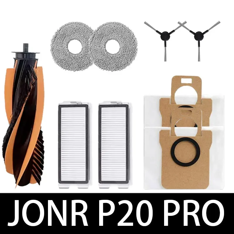 

Для JONR P20 PRO/T5 Pro аксессуары для роботов-пылесосов основная боковая щетка Hepa фильтр замена ткани для швабры