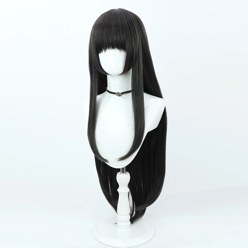 Парик для косплея Akemi Homura черно-коричневый длинный 95 см термостойкий из