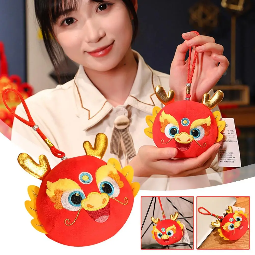 

2024 китайский дракон, Новогодний Декор для дома, подвесная мягкая игрушка, плюшевый кулон, креативный китайский стиль, особый подарок для детей Z2L7