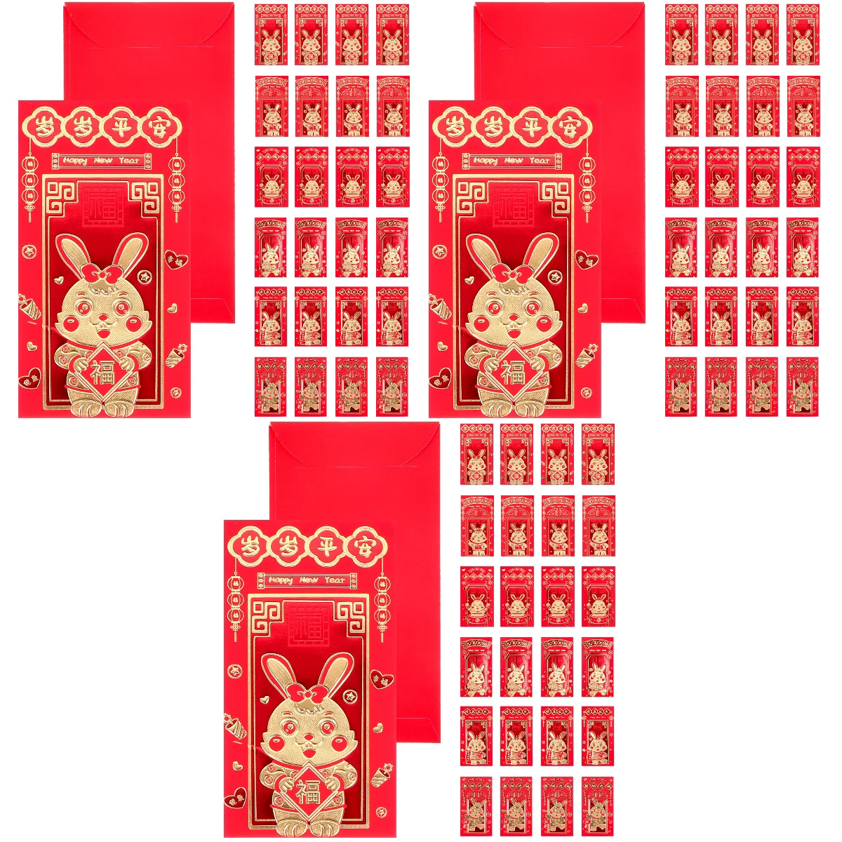 

108 The Year Of The Rabbit Style Red Bags Pouches New Year Gift Bags