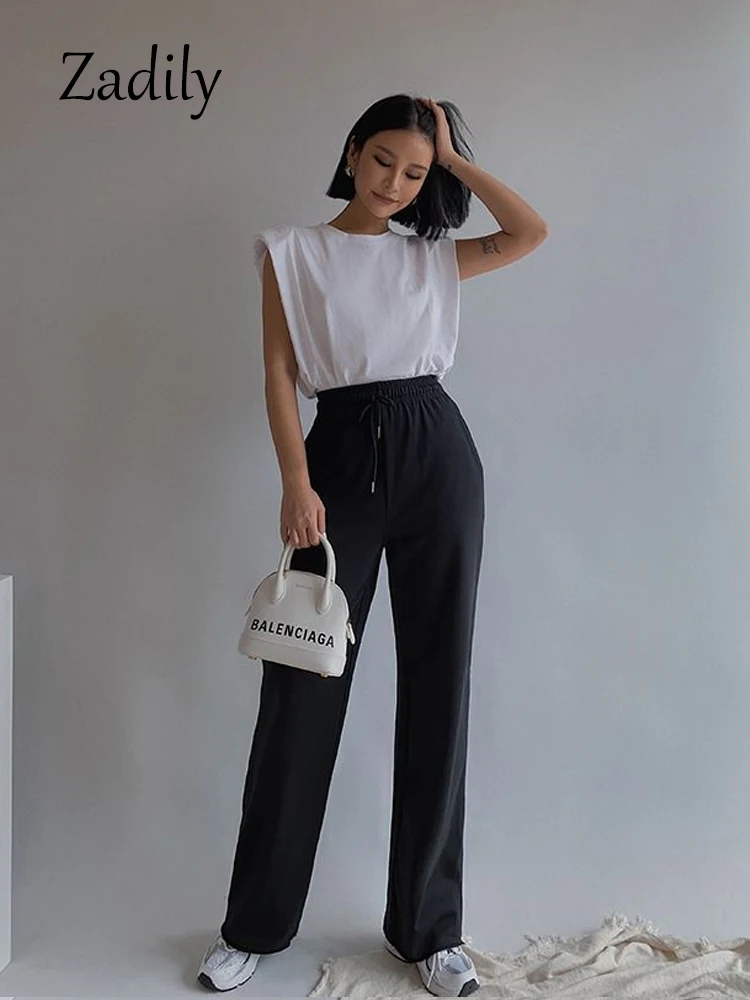 100% хлопок белая женская Футболка с рукавами минималистичные плечевые накладки