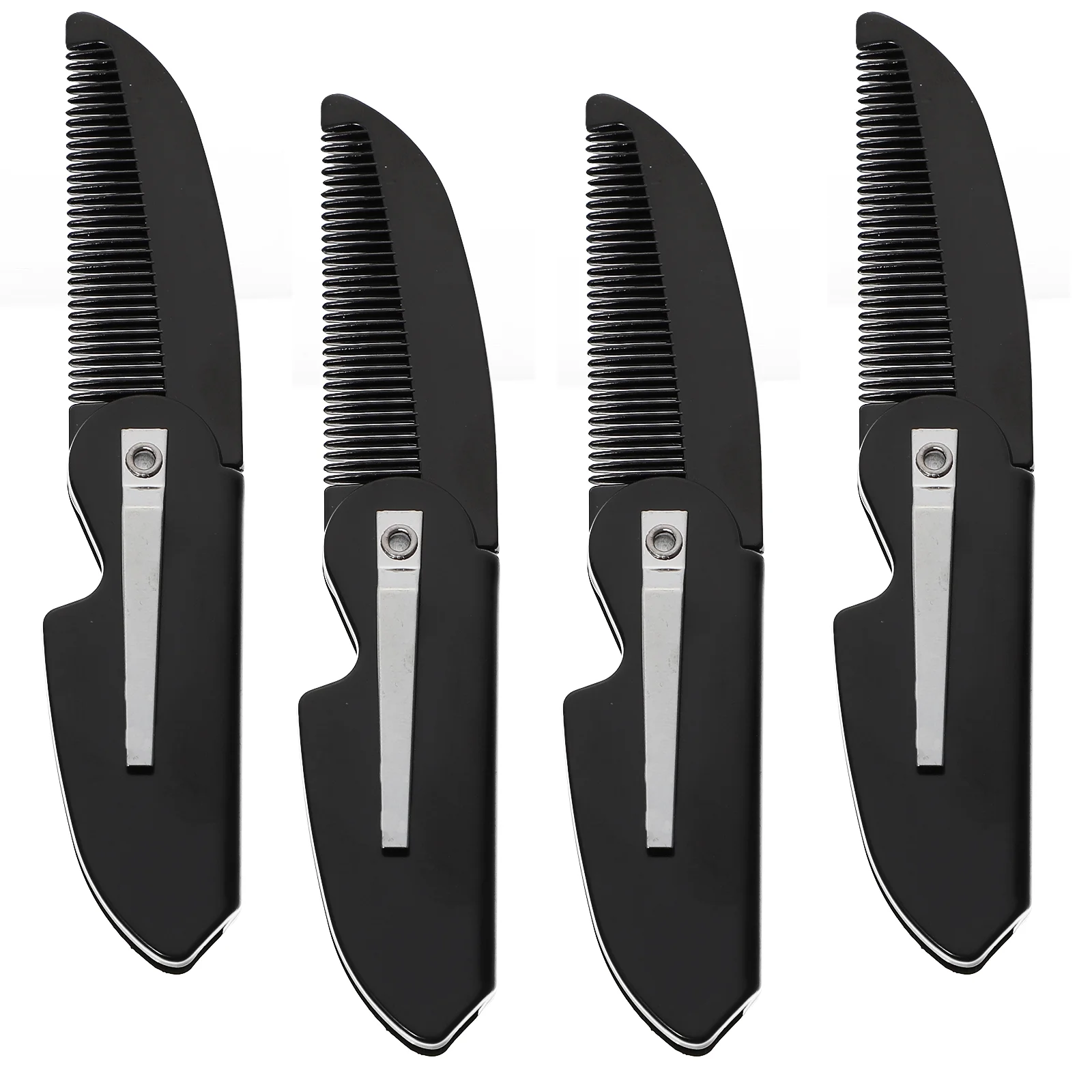 

4 Pcs Men's Pocket Folding Plastic Mustache Comb Household Hair Beard Supply Mens Moustache Combs Accessory