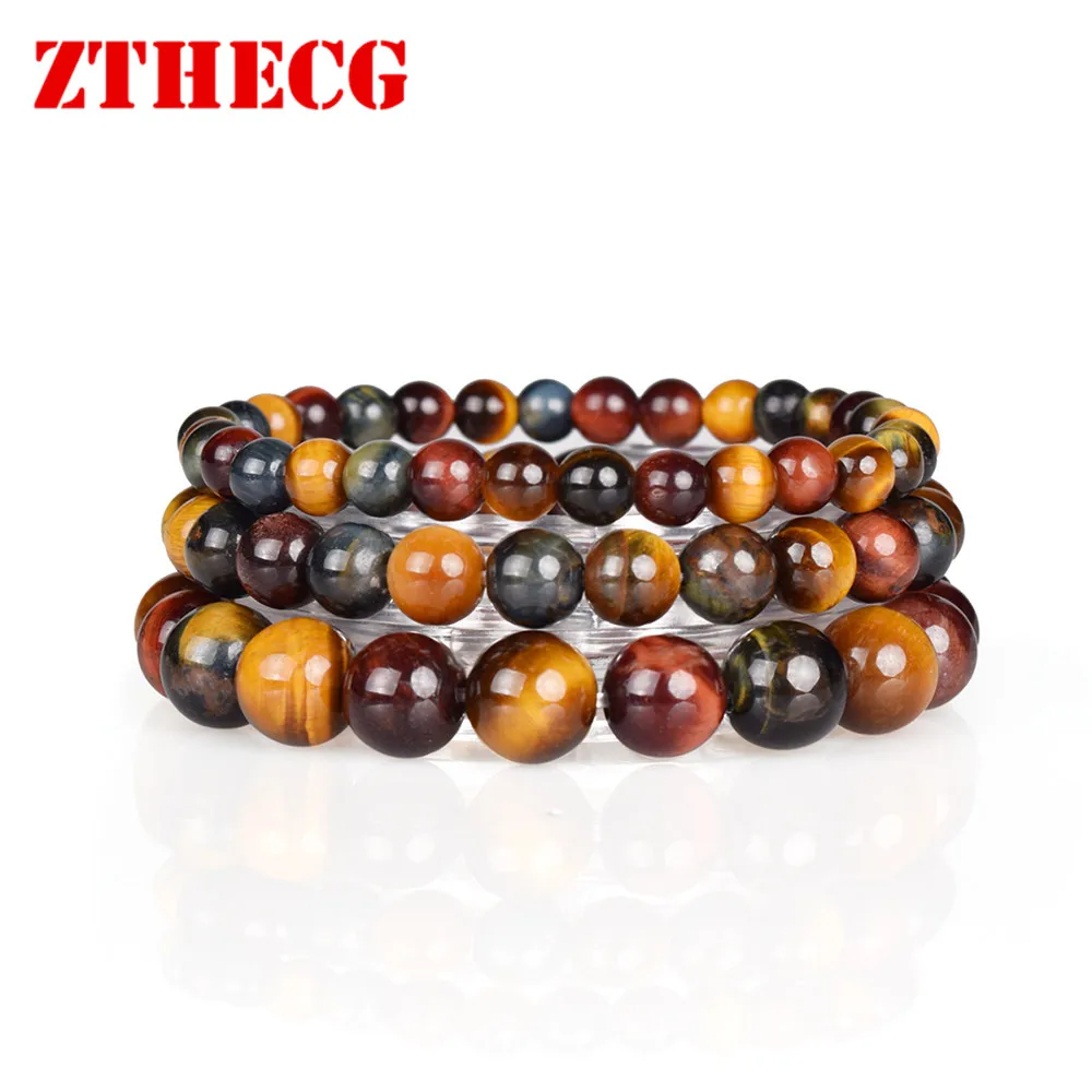 

Trendy 6/8/10/12mm Colorful Tiger Eyes Beads Bracelet Men Charm Natural Stone Braslet For Man Handmade Jewelry Gifts Pulseras