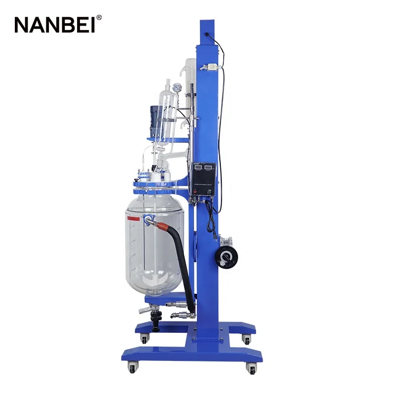 Nanbei Chemical 50L Электрический подъемный вращающийся двухслойный стеклянный реактор
