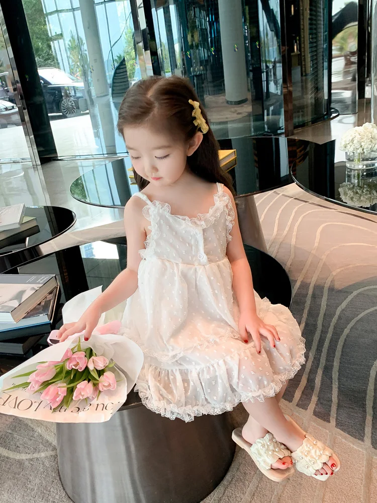 Для женщин. Детская кружевная юбка на подтяжках новинка лета 2023 корейское