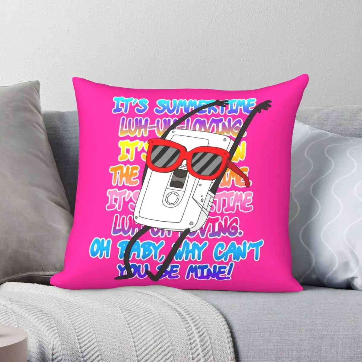 

Regular Shirt Summertime Loving Pillowcase Polyester Linen Velvet Printed Zip Decor Room Cushion Cover 45x45