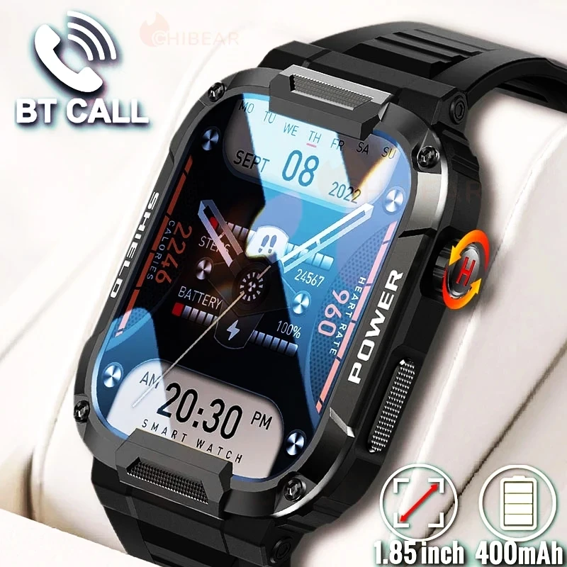 

New 1.85“ HD Screen Smart Watch Men IP68 waterproof Anti falling Anti pressure Sport Fitness Tracker Bluetooth Call Smartwatch