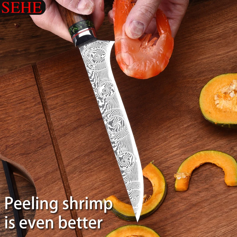 Набор кухонных ножей SEHE из дамасской стали VG10 шеф-повар нож Мясницкий для чистки