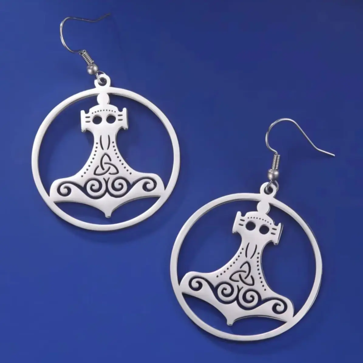 LIKGREAT серьги-капли из нержавеющей стали в скандинавском стиле Mjolnir для женщин