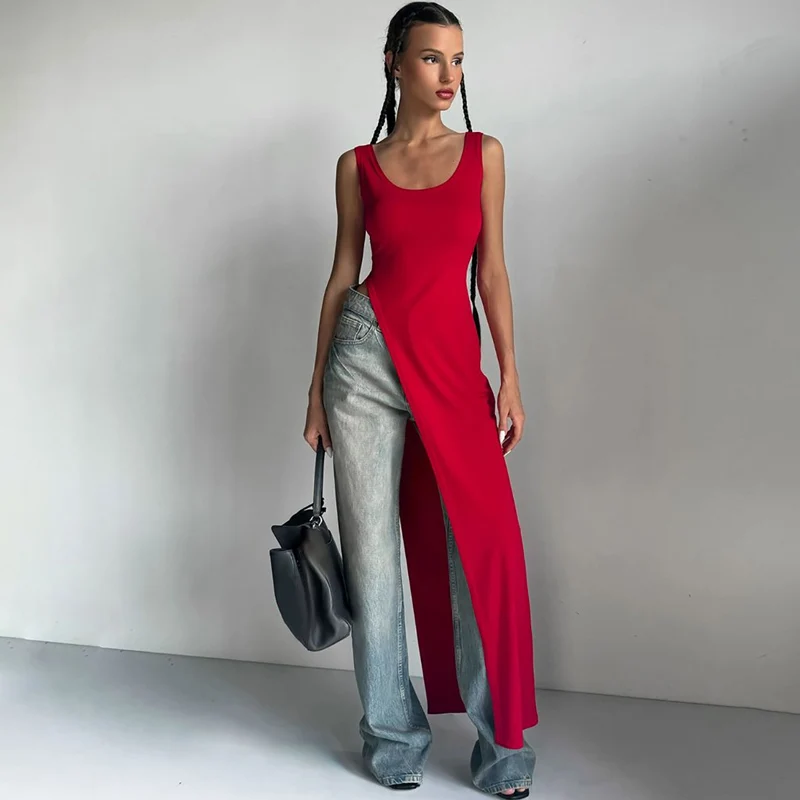 2024 сексуальное решение γ Jrellose Kuya High Split Kleid solide rembali freie Frauen Midi Kleider Sommer Party Club