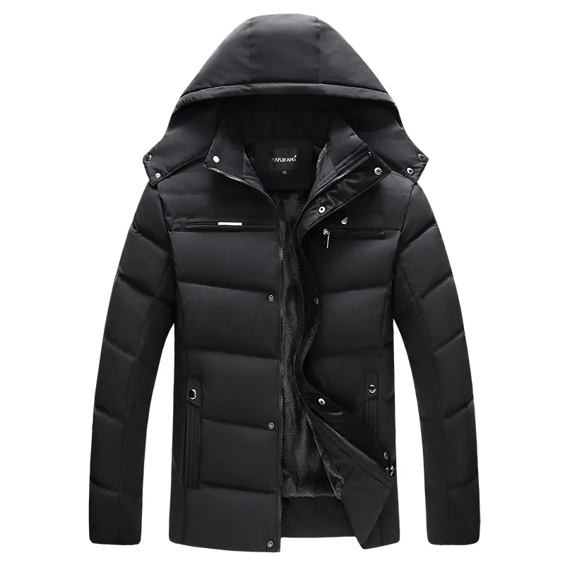 Winter Fashion Cotton-padded Men's Winter Coat Cotton-padded Jacket for The Aged with Velvet and Thick Warm Cotton-padded Jacket