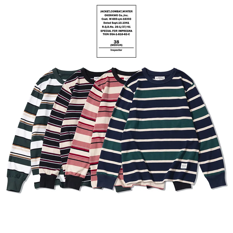 Новая мужская футболка OKONKWO 280 г толстая с круглым вырезом матросская рубашка